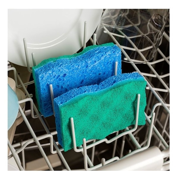 O-Cedar Medium-Duty Scrubber Sponge, 4-1/4 in L, 2.63 in W, Blue/Green - 169431