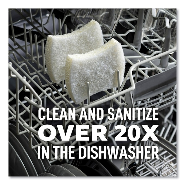 Scotch-Brite Greener Clean Non-Scratch Scrub Sponge, 2.6 x 3.3, 0.7in. Thick, White, 3PK - 7100290143
