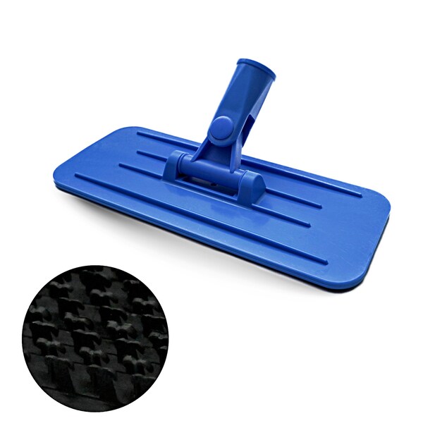Kleen Handler EZ Scrub Pad Holder, 10 in. x 4 5/8 in. Threaded Swivel Pad Holder for Universal Cleaning Pads - BLKH-MS-KTSH-B-1