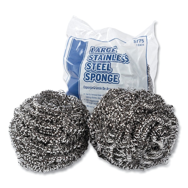 Amercareroyal Large Stainless Steel Sponge, Polybagged, 1.75 oz, PK72 - RPP S775/6