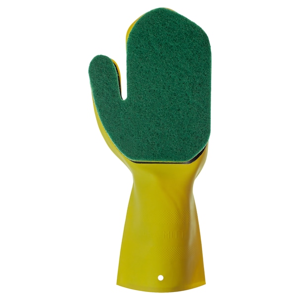 Popular Life Kleen Mitt, Medium Grade Scouring Pad, Green Mitt, Left Hand - PL-MS-KMGM-3-LHGL