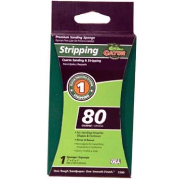 Gator Finishing 915082 3 x 5 x 1 in 80 Grit Sanding Sponge - 0915082