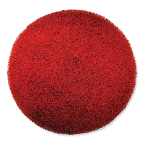 Sc Johnson Professional EZ CARE Heavy Duty Scrub Pad, 17 in. Diameter, Red/Gray, 5PK - 311183
