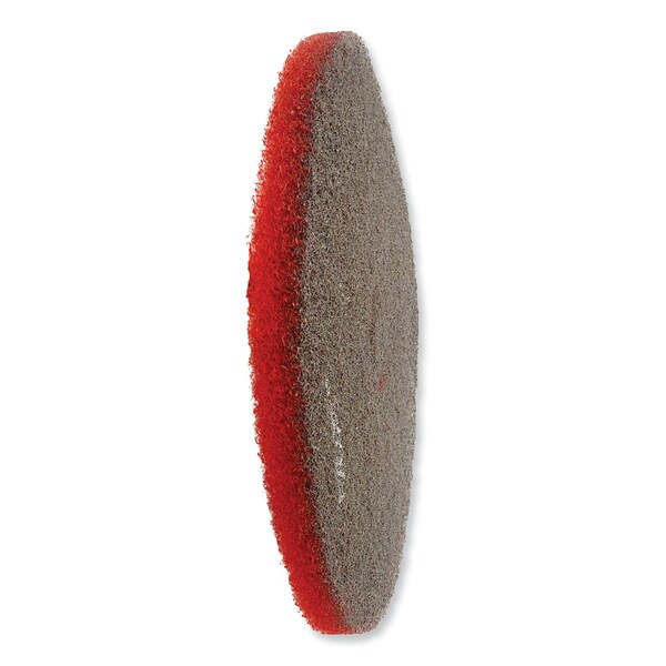 Sc Johnson Professional EZ CARE Heavy Duty Scrub Pad, 17 in. Diameter, Red/Gray, 5PK - 311183