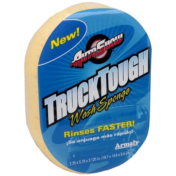 Autoshow Wash Sponge, 7-3/4 in L, 5-3/4 in W, 2-1/4 in Thick, Polyester - 11701