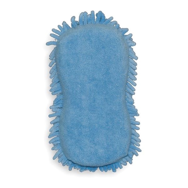 Tough Guy Microfiber And Chenille Sponge 5-1/2" x 10-1/2", Blue - 2ZPE4