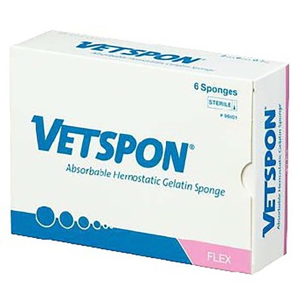 Vetspon Absorbable Hemostatis Gelatin Sponges, Flex Sheet, 6PK - CA5525006AM