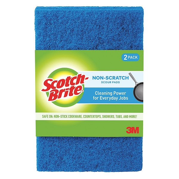 Scotch-Brite Scouring Pad, 6" L x 3-7/8" W, Blue, PK10 - 622-10
