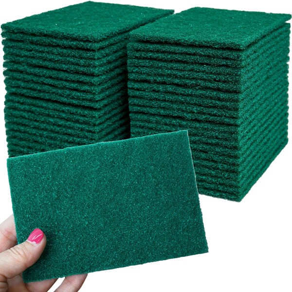 Kleen Handler 40-Pack Green Medium Duty Cleaning Pads, Kitchen Scrub Sponges, Scouring Pads for Dishes & More - BLKH-ES-SP-GR-40-1