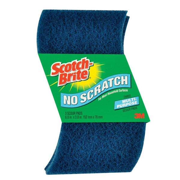 Scotch-Brite 3 x 6 in. Scotch-Brite for Multi-Purpose Scouring Pads, Blue, 3PK - SC5084