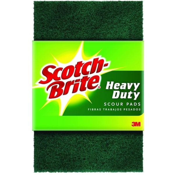 Scotch-Brite Scour Pad, 6 in L, 3.85 in W, Green - 220
