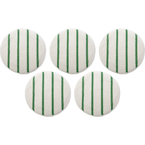 Rubbermaid Commercial Carpet Bonnet, w/Scrub Stripes, LowProfile, 19"Dia WE/GN, PK 5 - RCPP26900CT
