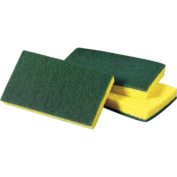 Scotch-Brite Medium-Duty Scrub Sponge, 3-1/2"x6-1/4", YW/GN, PK 20 - MMM74