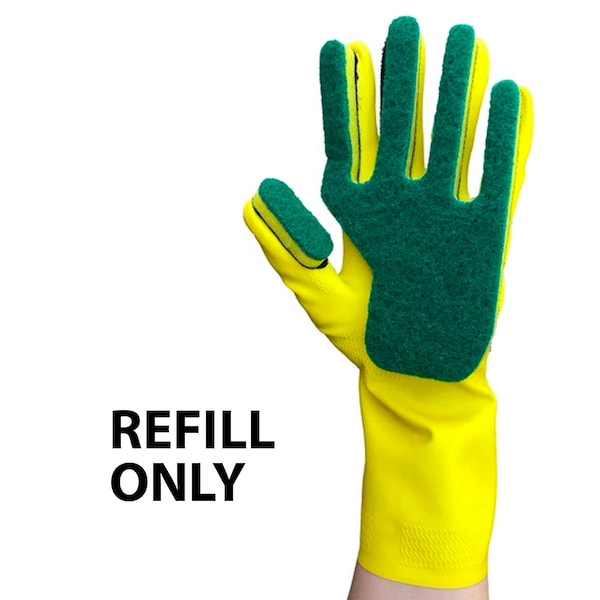 Popular Life Kleen Mitt Glove Refill, Medium Grade Scouring Pad, Green, Left Hand - PL-MS-KMGG-7-LHRF-36