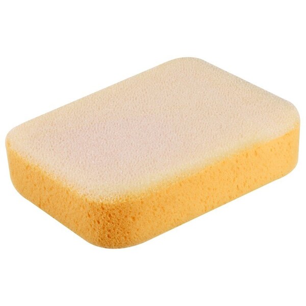 Qep Two-Sided Sponge, 7-1/2 in L, 5-1/4 in W, 1-7/8 in Thick, Synthetic Fiber, Yellow - 70007-24