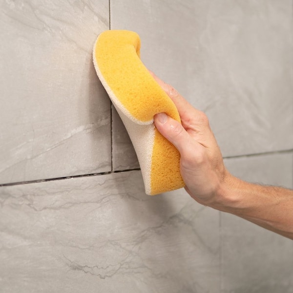 Qep Two-Sided Sponge, 7-1/2 in L, 5-1/4 in W, 1-7/8 in Thick, Synthetic Fiber, Yellow - 70007-24