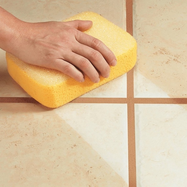 Qep Two-Sided Sponge, 7-1/2 in L, 5-1/4 in W, 1-7/8 in Thick, Synthetic Fiber, Yellow - 70007-24