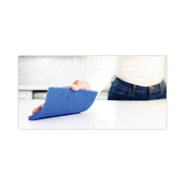 Scotch-Brite Non-Scratch Scour Pads, Size 3 x 6, Blue, PK10 - 62310