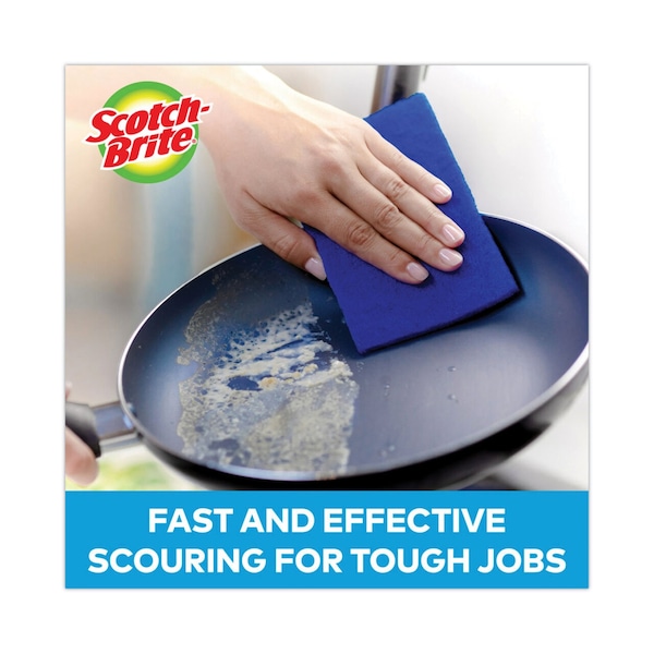 Scotch-Brite Non-Scratch Scour Pads, Size 3 x 6, Blue, PK10 - 62310