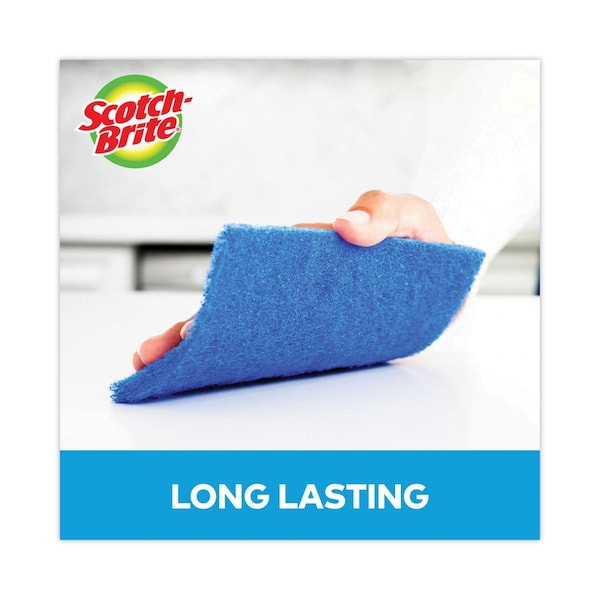 Scotch-Brite Non-Scratch Scour Pads, Size 3 x 6, Blue, PK10 - 62310