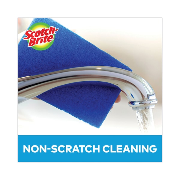 Scotch-Brite Non-Scratch Scour Pads, Size 3 x 6, Blue, PK10 - 62310