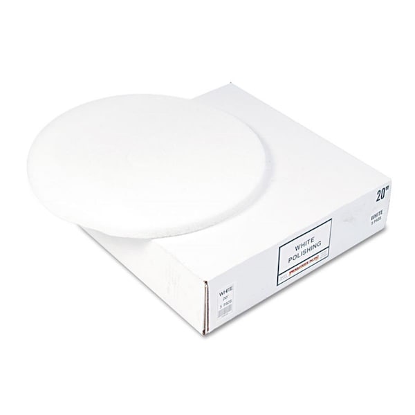 Pinpoint 12 in. Standard Polishing Floor Pads - White - 5 Per Case - PI3762225