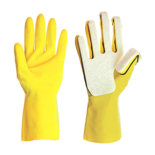 Popular Life Kleen Mitt Glove, Fine Grade Scouring Pads, White, Right Hand - PL-MS-KMWG-8-RHGL