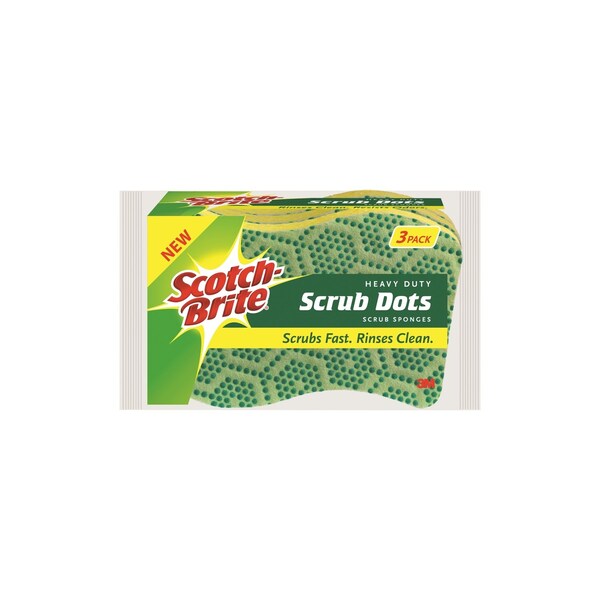 3M Scotch-Brite Heavy Duty Sponge For Pots and Pans 2.6 in. L 3 pk - 30303-8