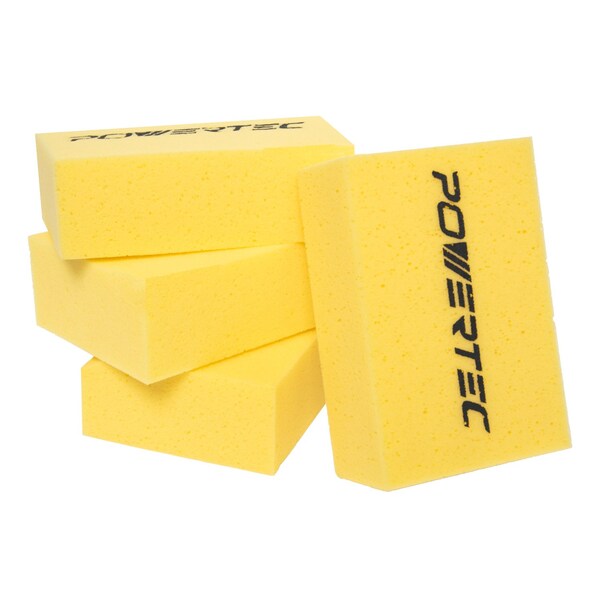 Powertec 4 PK Large Square Grout Sponge - Professional Tile Grout Removal Cleaning Sponge, 4PK - 72106N