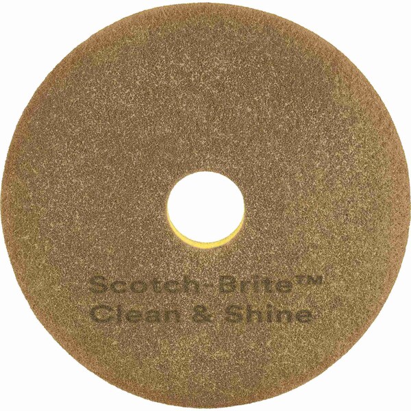 Scotch-Brite Cleaning/Shining Pad, 150-400 RPM, 12" Dia, YW, PK 5 - MMM09550