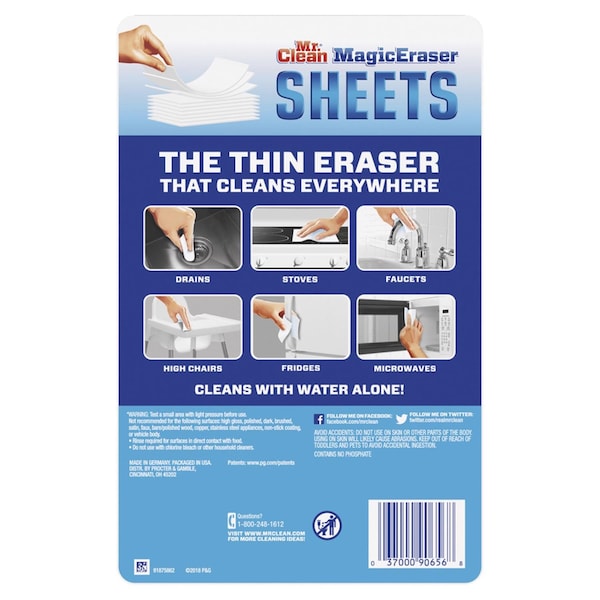 Mr. Clean Mr. Clean Sheets Non-Scratch Magic Eraser For Multi-Purpose 5.7 in. L 8 pk - 3700090656