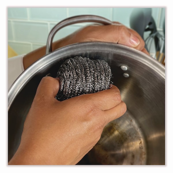 Premiere Pads Stnless Steel Scrubber Sponge, Medium, PK6 - PAD 35