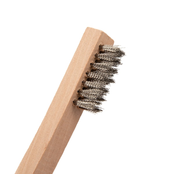 Steelman Stainless Steel Wire Brushes with Wood Handle, 1200 Bristles, 5 PK - 99089