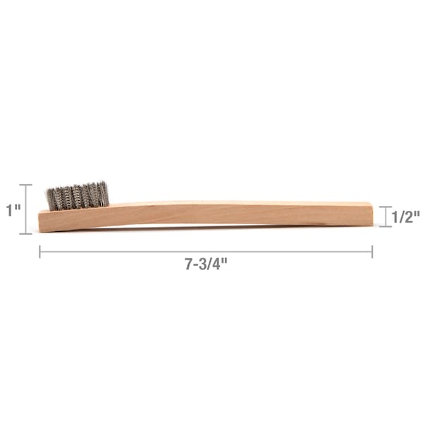 Steelman Stainless Steel Wire Brushes with Wood Handle, 1200 Bristles, 5 PK - 99089