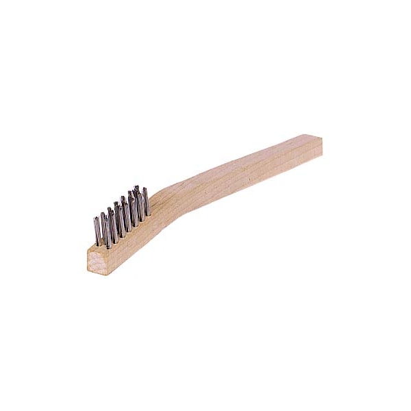 Weiler Small Hand Wire Scratch Brush, Stainless Steel, Fill Wood Block, 3x7 Rows - 44167