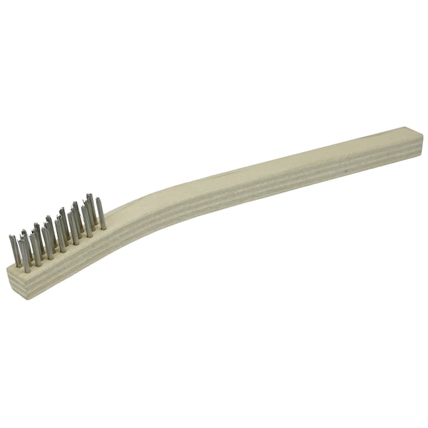 Weiler Small Hand Wire Scratch Brush, Stainless Steel, Fill Wood Block, 3x7 Rows - 44167