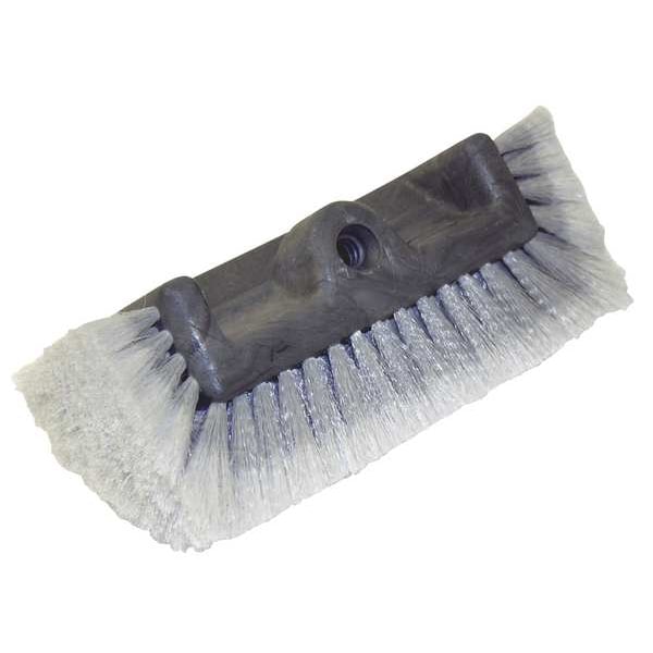 Carrand 6 in W Quad Head Brush, Not Applicable L Handle, 10 in L Brush, Gray/White, Polypropylene - 93111