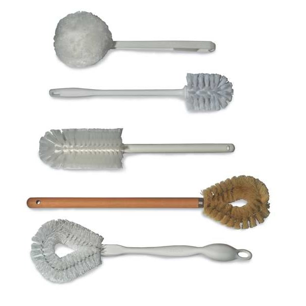 Tough Guy 3/4 in Dia W Toilet Brush, 12 in L Handle, 2 in L Brush, White, Plastic, 14 in L Overall - 280300