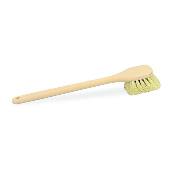 Tough Guy Utility Brush, Medium, 20 in L Handle, 3 in L Brush, Beige, Foam, 20 in L Overall - 1VAE6