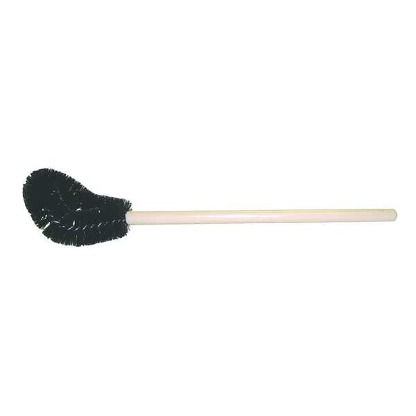 Tough Guy 5 3/4 in W Toilet Brush, Medium, 19 in L Handle, 2 in L Brush, Black, Wood, 21 in L Overall - 1VAE9