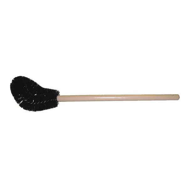 Tough Guy 5 3/4 in W Toilet Brush, Medium, 19 in L Handle, 2 in L Brush, Black, Wood, 21 in L Overall - 1VAE9