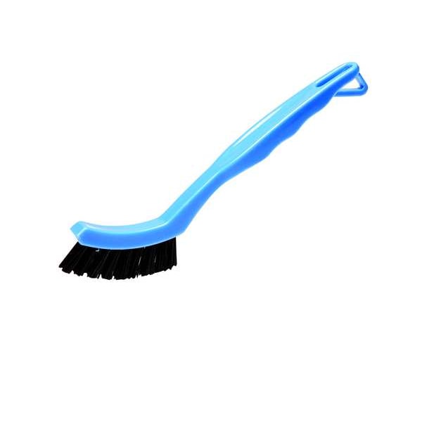 Tough Guy 5/8 in W Tile and Grout Brush, Stiff, 5-1/2 in L Handle, 2 1/2 in L Brush, Black, Foam - 1VAF3