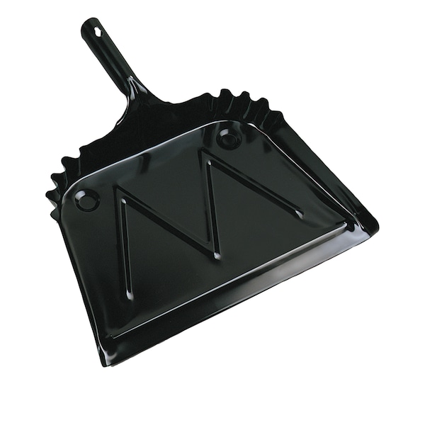 Boardwalk Metal Dust Pan, 12" Wide, 2" Handle, Black - BWK04212EA