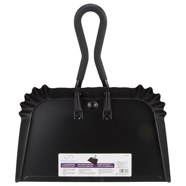 Simple Spaces Dustpan, 17-3/4 in L, 17 in W, Steel, Black - DL-5006