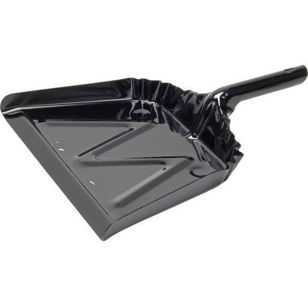 The Brush Man 12” Wide Black Steel Dust Pan, 12PK - DUST PAN