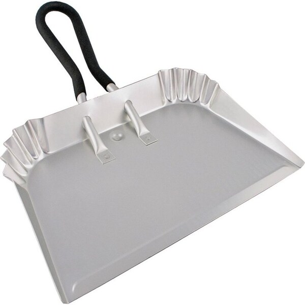 Simple Spaces Dustpan, 17-3/4 in L, 17 in W, Aluminum, Silver, Anodizing - DL-5010