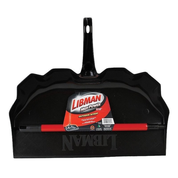 Libman Outdoor Scoop, 21-3/4 in L, 22-1/2 in W, Polymer, Black - 929