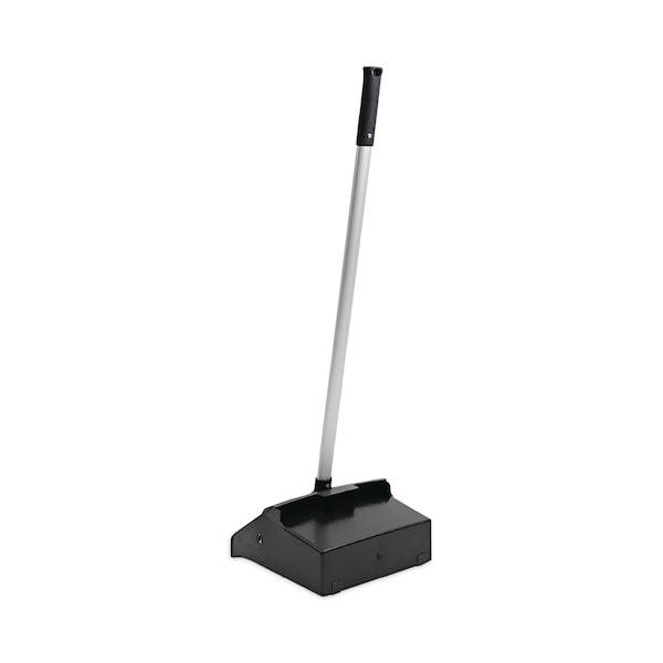 Boardwalk Lobby Dust Pan, Plastic/Aluminum, 11.75" Wide, 34" Handle, Blk/Silver - BWK02600