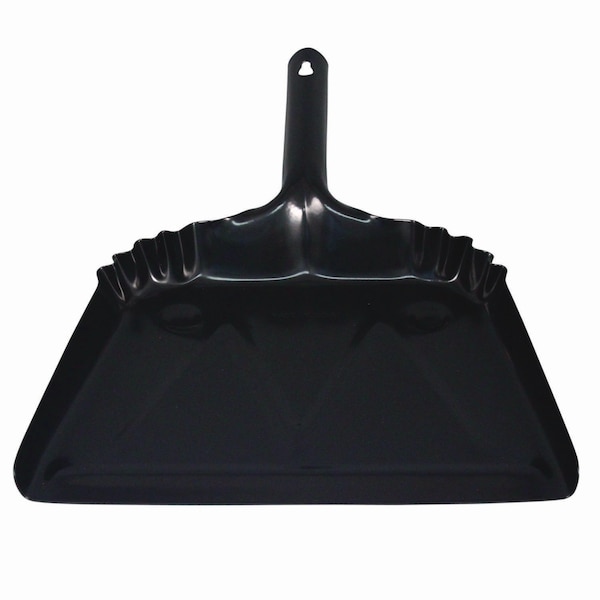 Impact Products Heavy-Duty Metal Dust Pan, 12w x 14d, 20-Gauge Steel, Black - IMP 4212