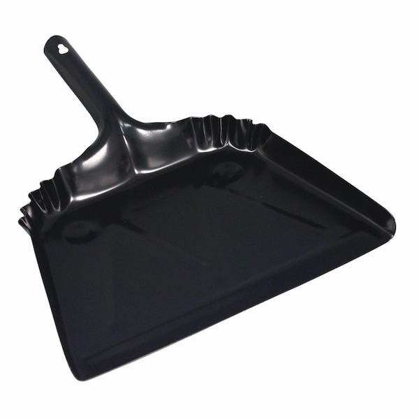Impact Products Heavy-Duty Metal Dust Pan, 12w x 14d, 20-Gauge Steel, Black - IMP 4212